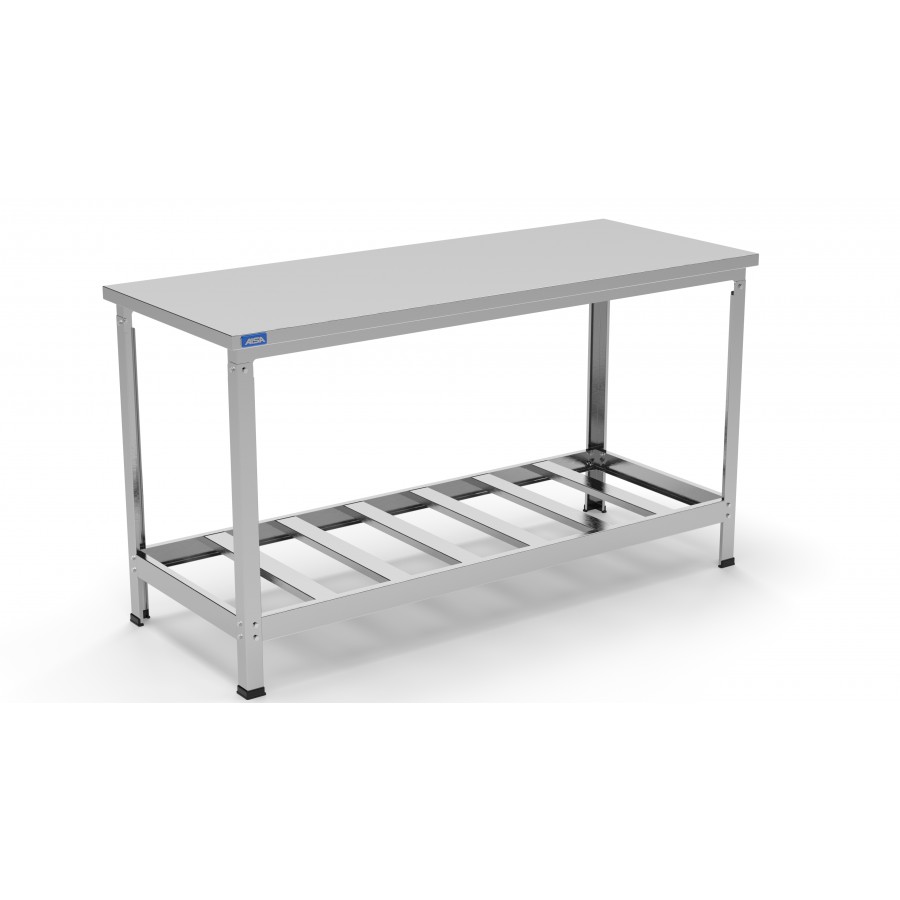 Mesa de Inox Paneleiro Simples Vazado 60 x 150 - Aisa
